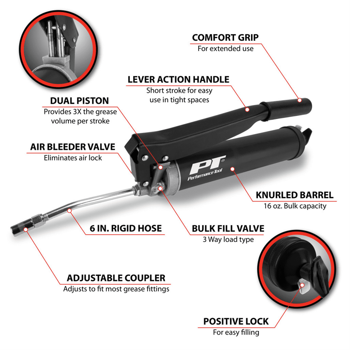 Wilmar Corp. / Performance Tool High Volume Lever Action Grease Gun