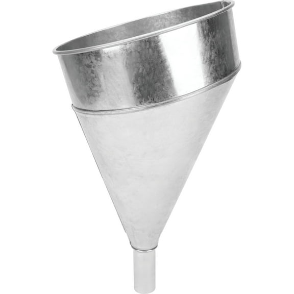 Performance Tool W54299 6 Quart Steel Galvanized Funnel, Features Offset Spout, Splash-Proof Rim, and Removable Strainer, Heavy Duty for Automotive and Shop Use, Weather-Resistant