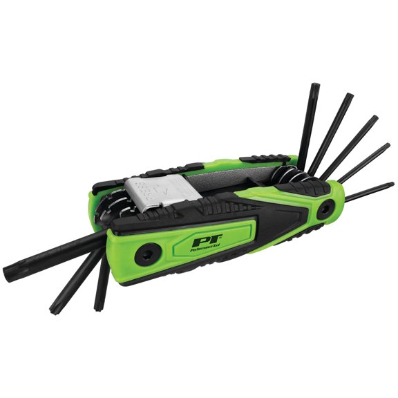 Performance Tool W80294 Folding Star Key Tool, Green/Black