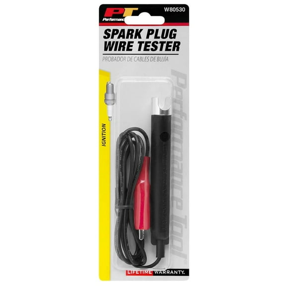 Performance Tool W80530 Spark Plug Wire Tester - Easily Identify Damaged Wires with Flashing Tester Synced to Spark Plug Firing