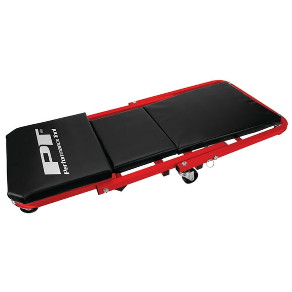 Performance Tool W85034 36-Inch Z-Frame Folding Automotive Creeper, All-in-One Adjustable Roller Garage Seat, Lay Down or Sit, 300 lbs. Capacity, Under Car Creeper, Padded with 6 Swivel Casters