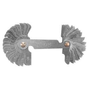 Performance Tool W8655 Combination Thread Pitch Gauge - Standard and Metric, 60 Degree Angle, 28 standard, 24 metric gauges