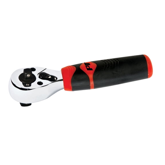 Performance Tool W9113 Dual Drive Stubby Ratchet with Comfort Grip, 72-Tooth Gear for Tight Spaces, 1/4-Inch and 3/8-Inch Drive Head