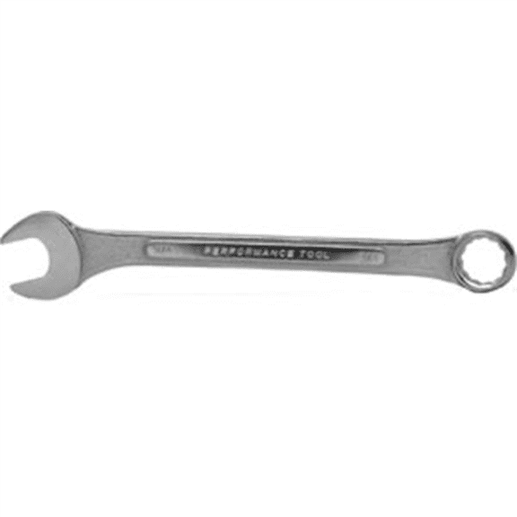Performance Tool W344B 1-1/2 in. Combination Wrench, Drop-Forged Chrome Alloy Steel, Satin Chrome Finish, Rounded Box End