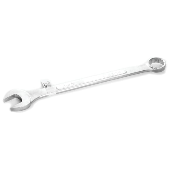 Performance Tool W343B 1-3/8 in. Combination Wrench, Drop-Forged Chrome Alloy Steel, Satin Chrome Finish, Rounded Box End
