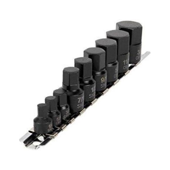 Performance Tools W38963 9 Piece Impact SAE Hex Bit Socket Set