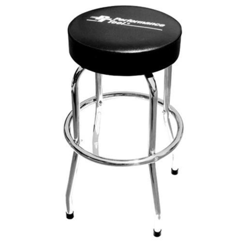 30-Inch Black Vinyl Swivel Bar Stool with Chrome Legs