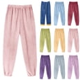 thumbnail image 1 of Performance Womens Pajama Pj Pants Womens Fashionable Solid Color Fleece Casual Home Elastic Waist Pajamas Pants Green M, 1 of 6