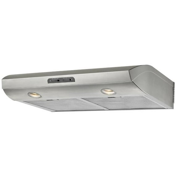 Performance XOE30S 30 Standard Hood Under Cabinet Range Hood With 350 CFM High Efficiency Blower 2 Speed Control Halogen Lights Aluminum Mesh Filters In Stainless Steel