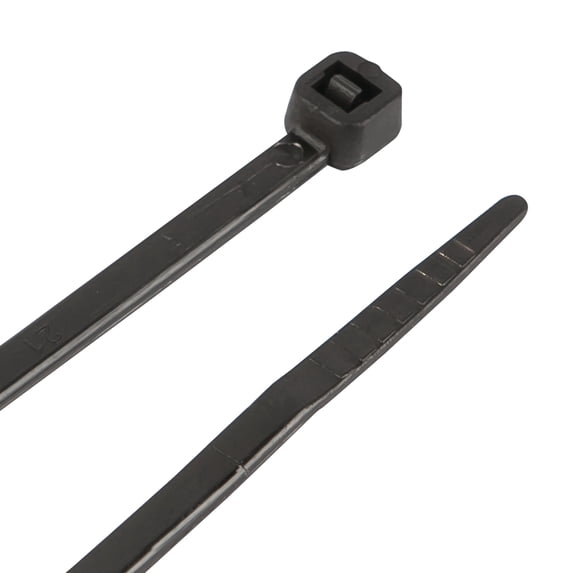 Performance Tool W2910 100 Pc Black Cable Ties - 8-Inch Length, Tensile Strength 40 Lbs, Resealable Bag for Organization & Storage of Wires and Cables
