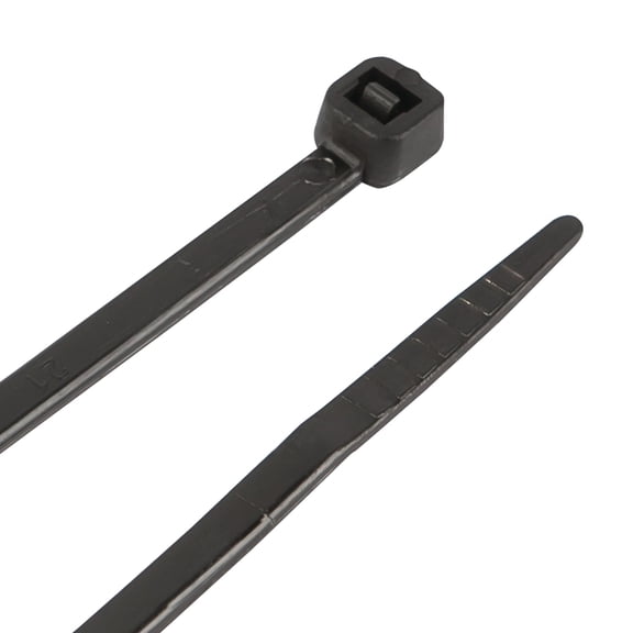 Performance Tool W2910 100 Pc Black Cable Ties - 8-Inch Length, Tensile Strength 40 Lbs, Resealable Bag for Organization & Storage of Wires and Cables