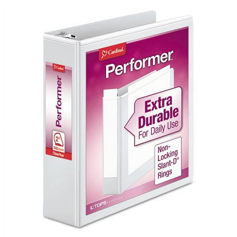 Performer ClearVue Slant-D Ring Binder, 3 Rings, 4 Performer ClearVue Slant-D Ring Binder, 3 Rings, 4