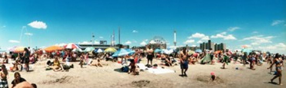 Performers at the Coney Island Mermaid Parade Coney Island Brooklyn Manhattan New York City New York State USA Canvas Art - Panoramic Images (38 x 12)