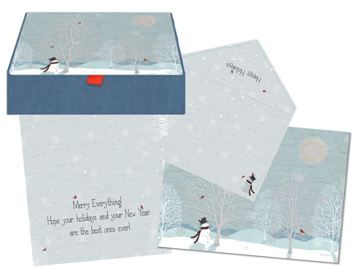 Performing Arts Weihnachtskarten-Box "Here Comes Santa" | 87118–14 | Mit Farbigen Innendesigns & Glitzer