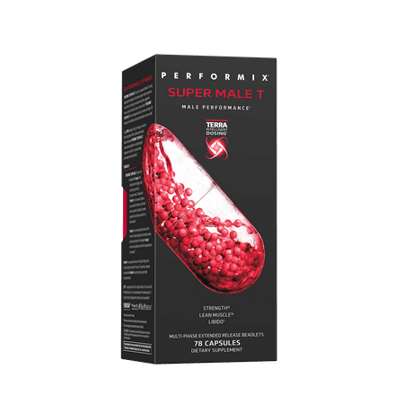 Performix Super Male T, Testosterone Booster, Unflavored Capsules, 78 Capsules