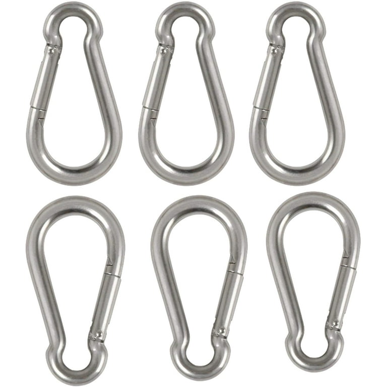 Carabiner Clip, Spring Snap Hooks, Heavy Duty Stainless Steel 304 ,Small  Carabiner Clips ,in/Outdoor Rope Connector 6Pack