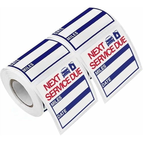 Performore 2 x 2 Oil Change Stickers, 300 Sitckers Per Roll, Auto Service Reminder Sticker Roll, Next Service Due Sticker Labels, Removable Vinyl Stickers for Cars Windows Windshield (2 Rolls)