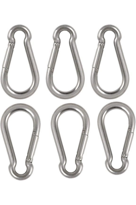 6 Pack of 2 1/4 Inches Stainless Steel Safety Spring Snap Hook Carabiner, Multi-Purpose Heavy Duty Stainless Steel Carabiner Clips for Keys Swing Set Camping Fishing Hiking Traveling