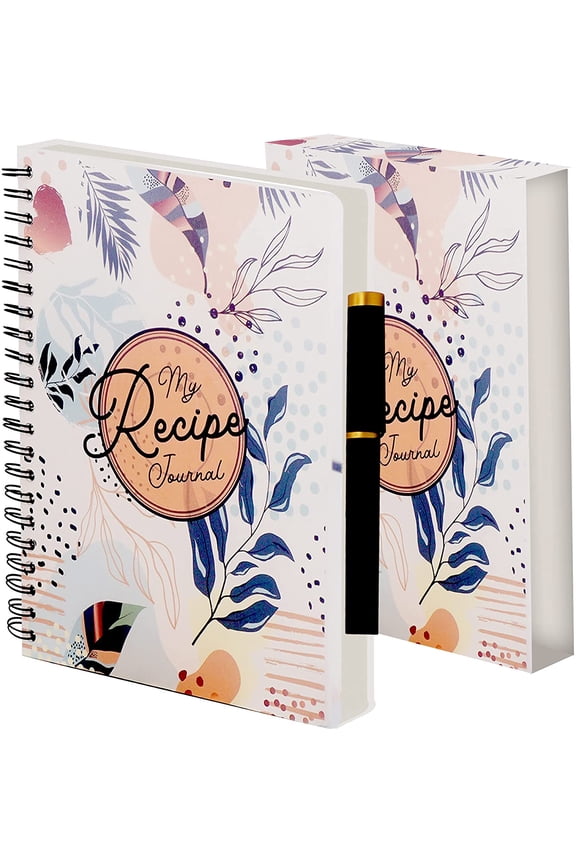 My Recipe Journal 8.5 x 11 Spiral Bound Recipe Notebook, Includes Pen and Slipcase with 100 Blank Pages