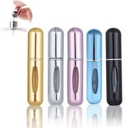 Perfume Atomiser, Portable Pocket Spray Bottles, Refillable Perfume Bottles for Air Travel or Night Out Pack of 5 5-ml
