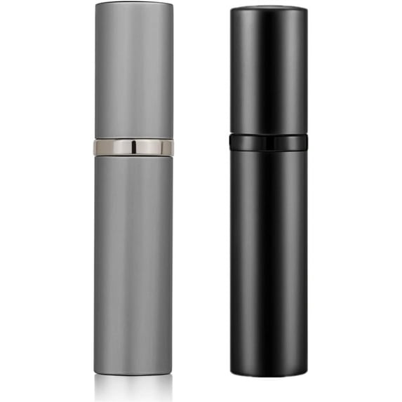 Perfume Atomizer, Portable & Refillable Perfume Bottle For Travel, Leakproof & Luxury Dispenser for Fragrance,Cologne, Mini Empty Spray Bottle for Traveling and Outgoing, 5ml/(Black and Grey)