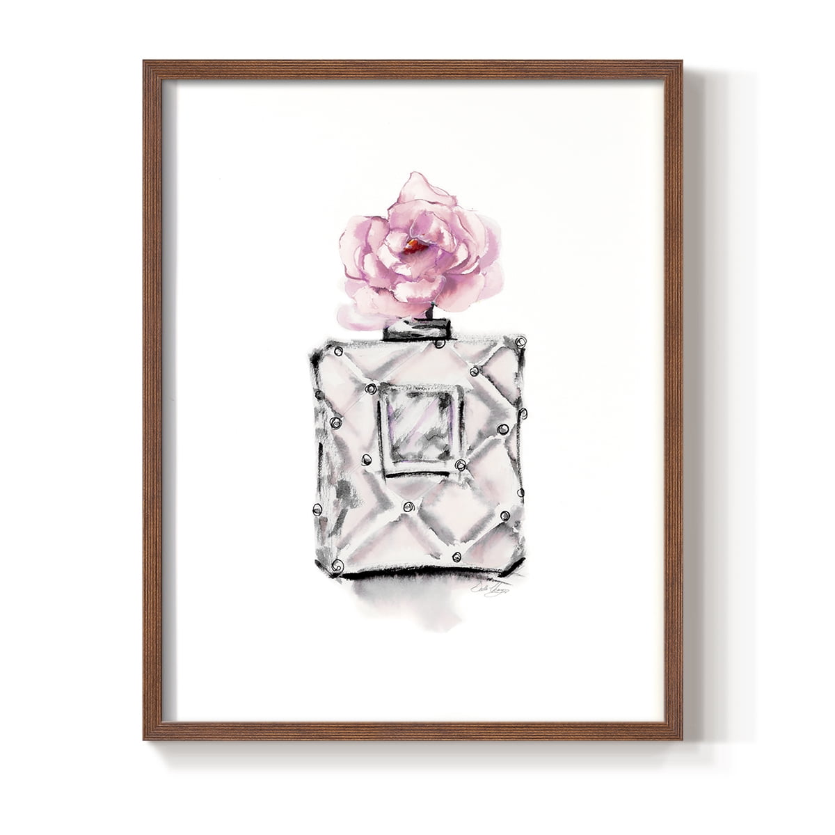 Perfume Bottle in Brown Solid Wood 8 x 10 Framed Print