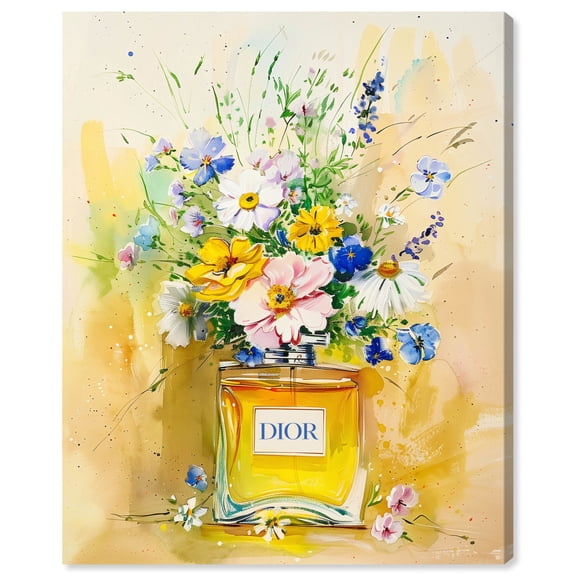 Perfume Bright Flowers Canvas Glamorous Feminine Wall Art by Art Remedy, Gallery Wrapped, 16" x 20"