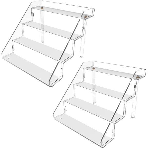 Perfume Display Stands Set of 2, 4 Tiered Cupcake Stand, Pop Display Shelves for Perfume Organizer, Shot Glass, Figures Collections, , 11.8x11x9.4 inch