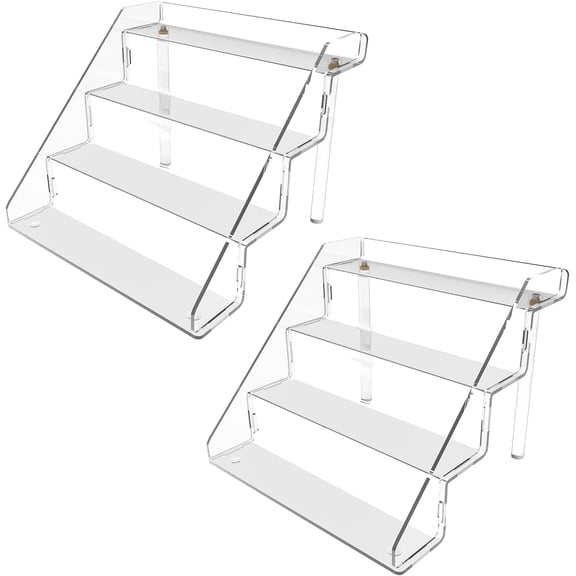 Perfume Display Stands Set of 2, 4 Tiered Cupcake Stand, Pop Display Shelves for Perfume Organizer, Shot Glass, Figures Collections, Makeup, 11.8x11x9.4 inch