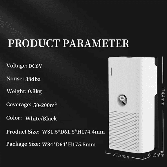 Perfume Essential Oils Diffuser Room Fragrance Flavoring Home Air Freshener Suitable for Wall Mounted Battery Machine(B)