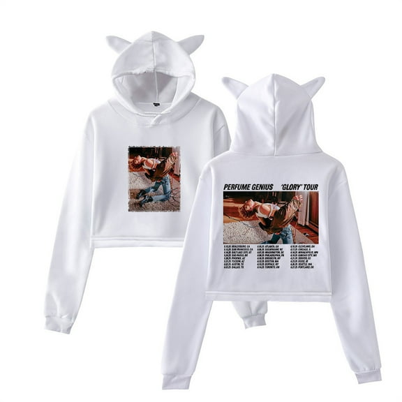 Perfume Genius Glory Tour 2025 Short Hoodies Casual Pullover Women Cat Ear Sweatshirts