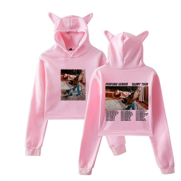 Perfume Genius Glory Tour 2025 Short Hoodies Casual Pullover Women Cat Ear Sweatshirts