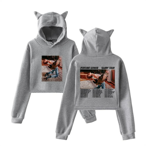 Perfume Genius Glory Tour 2025 Short Hoodies Casual Pullover Women Cat Ear Sweatshirts