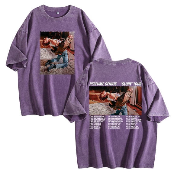 Perfume Genius Glory Tour 2025 Washed Cotton Tshirt Unisex Short Sleeve Casual Tees