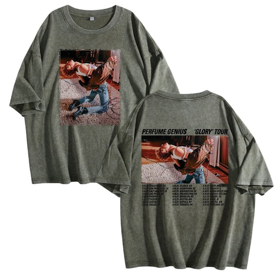 Perfume Genius Glory Tour 2025 Washed Cotton Tshirt Unisex Short Sleeve Casual Tees