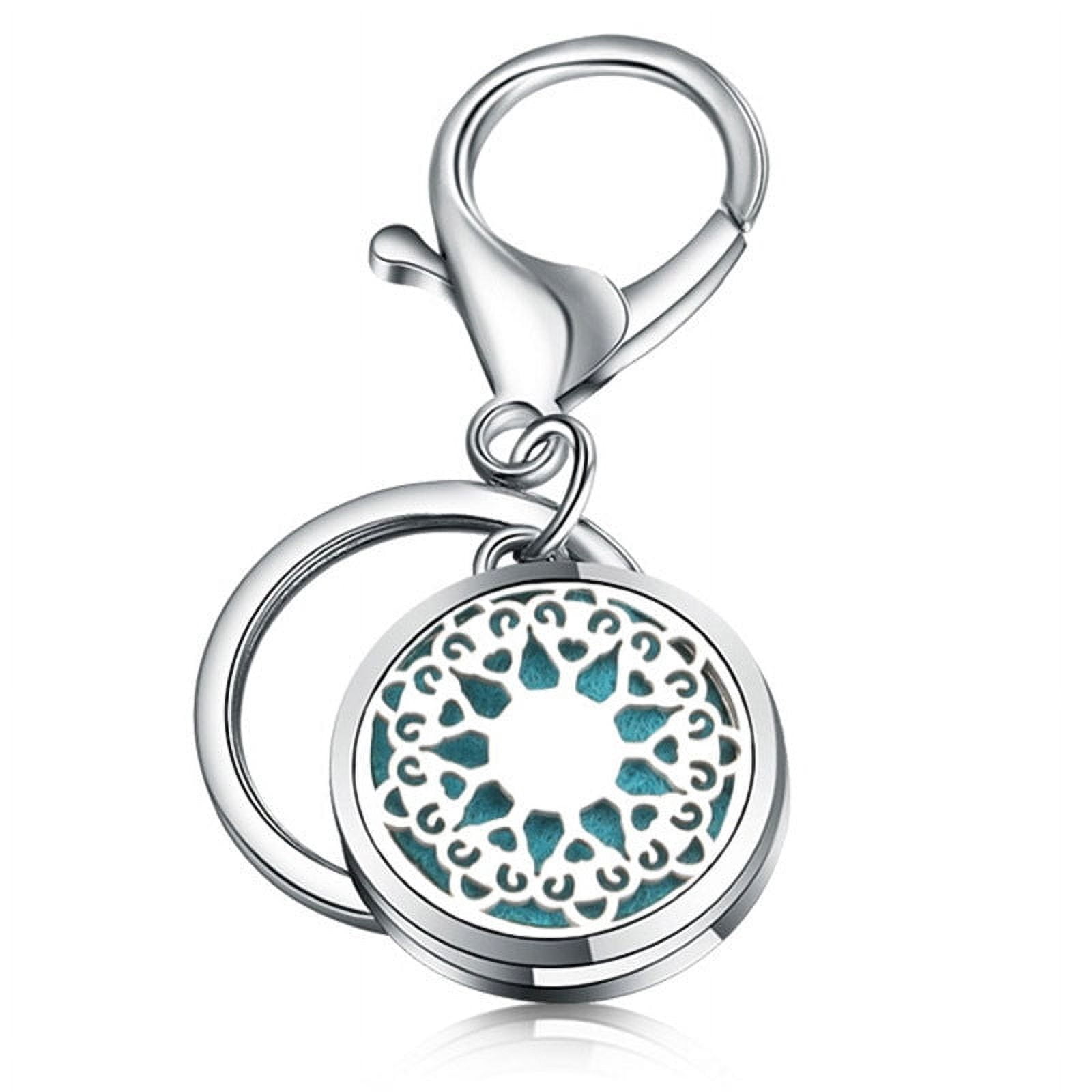 Small Diffusers Keychain Essential Oil Diffuser Keychain Stainless Steel Perfume Key Chain ...