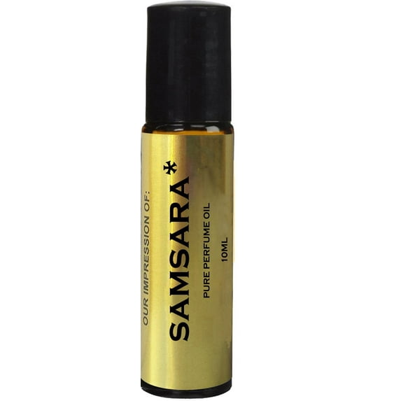 Perfume Oil IMPRESSION with Similar Fragrance Accords to Designer Fragrance for Women - 10ml Amber Glass Roller (Perfume Studio Premium Samsara Oil VERSION/TYPE; Not Original Brand)