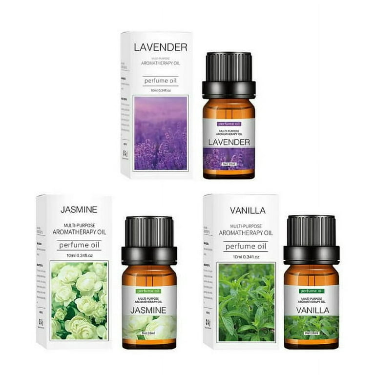 Perfume Oil Multi Purpose Aromatherapy Essential Oil 10ml - Lavender,  Jasmine and Vanilla Set