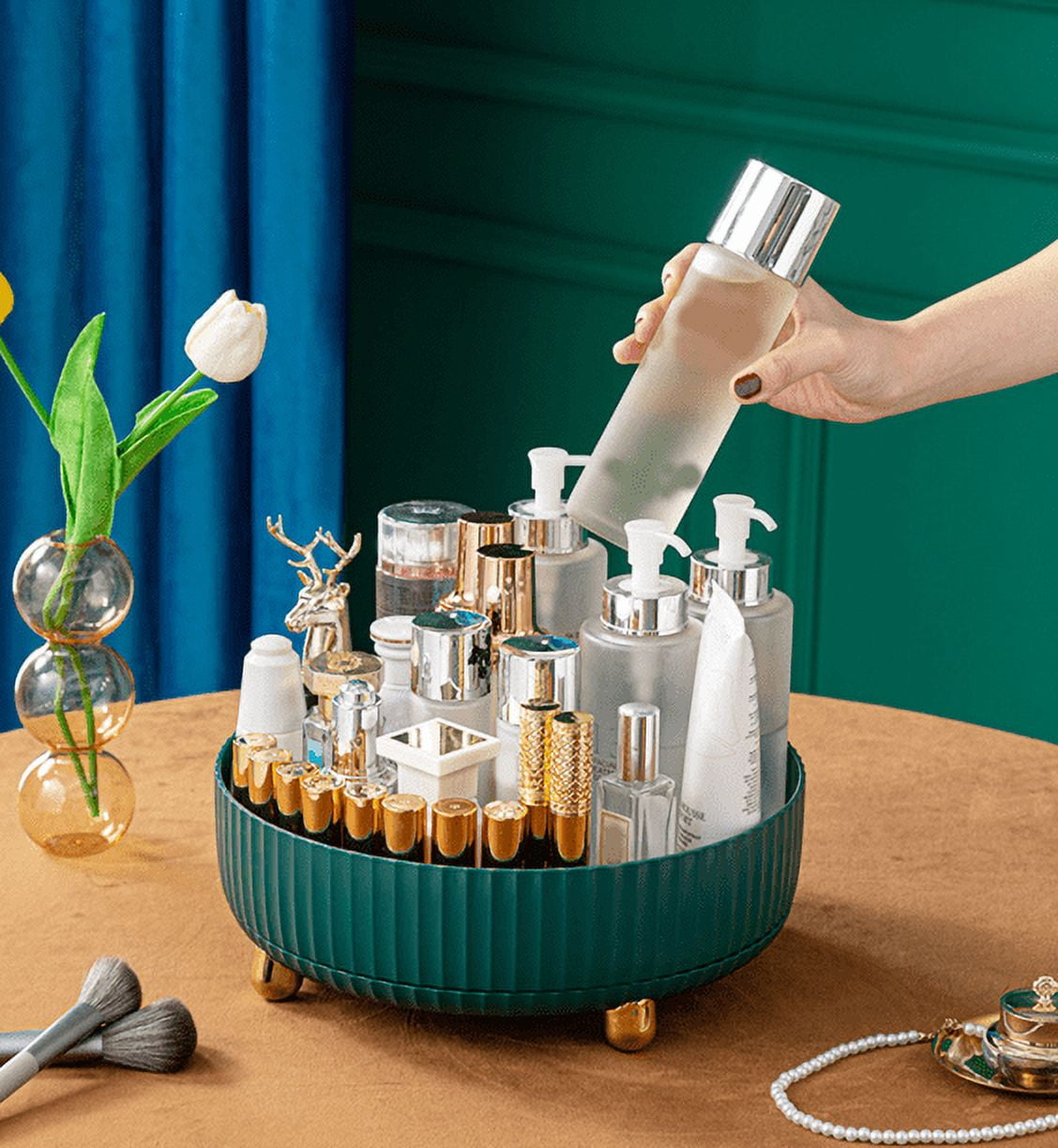 Perfume Organizer, 360Rotating Round Makeup Organizer for Vanity