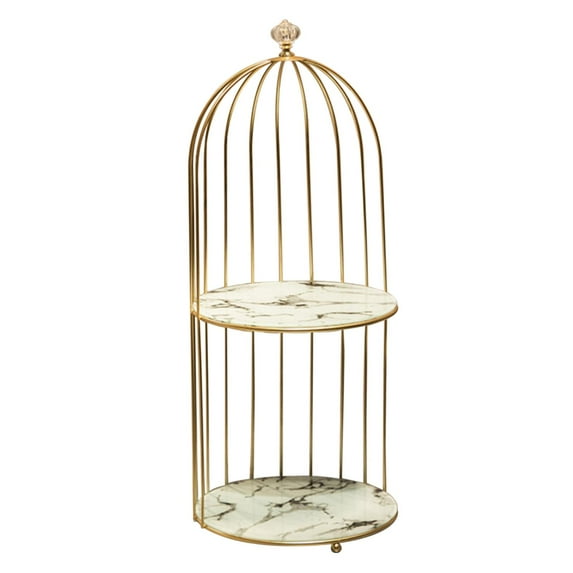 Perfume Rack Makeup Jewelry Display Stand Shelf Organizer Luxury Holder for Cake Display Desktop Wedding Centerpiece Serving , White black 2 Tier