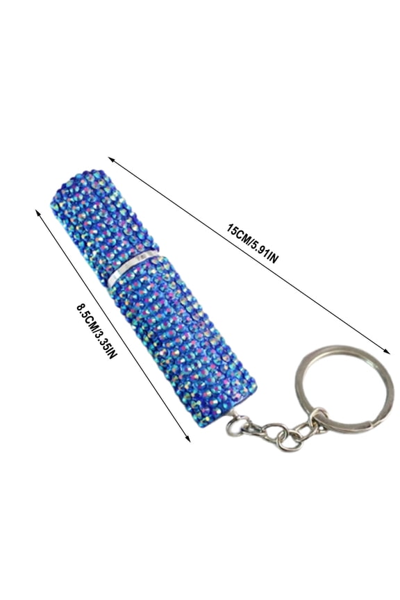 Perfume Spray Bottle with Keychain - Blue Mini Refillable Travel Atomizer, Portable Fragrance Spray Bottle