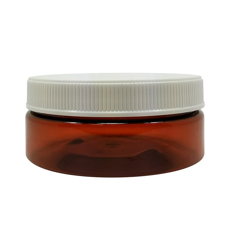 Low Profile Amber Plastic Jars