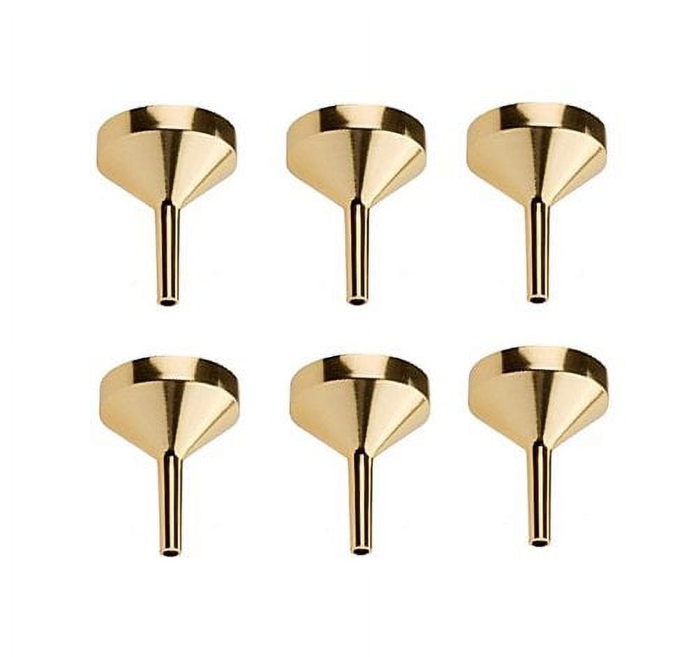 Perfume Studio Funnel Set 6 Pieces, Golden Metal Small Funnels