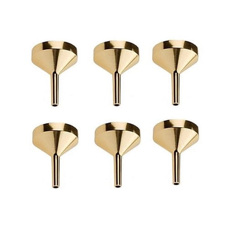 Perfume Studio Funnel Set - 6 Pieces, Golden Metal Small Funnels