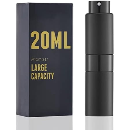 Perfume Travel Refillable Atomizer Bottle: Cologne Mini for Refill - Empty Sprayer for Men - Large Size 20ML Black