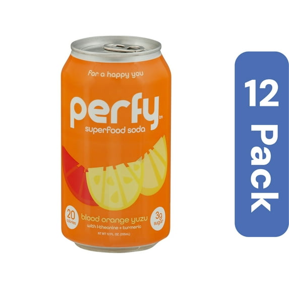 Perfy Soda Sugar-Free Blood Orange 12 fl oz (Pack Of 12)