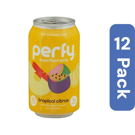Perfy Soda Sugar-Free Tropical Citrus 12 fl oz (Pack Of 12)