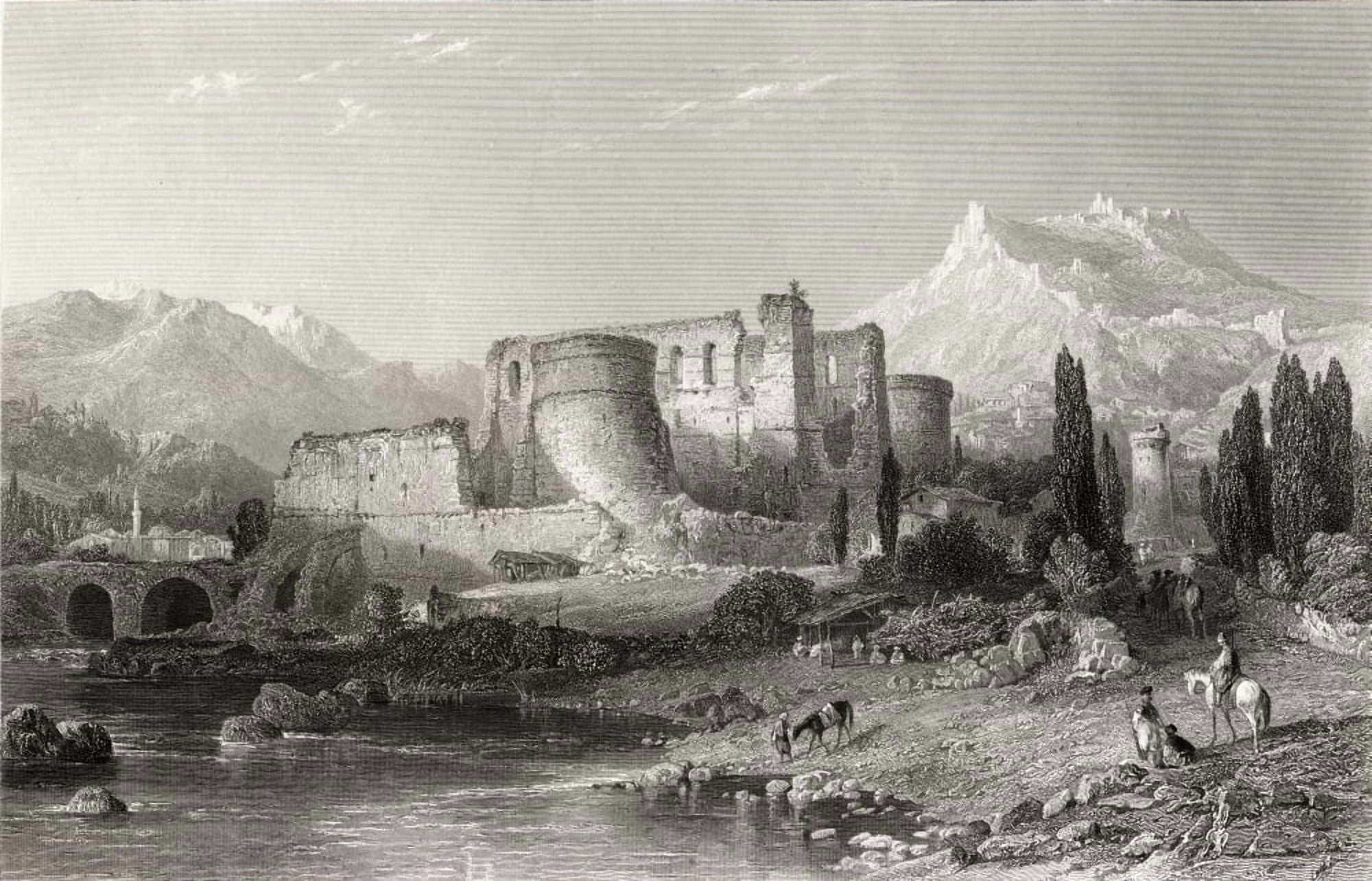 PergamosTurkey Drawn By Thomas Allom Engraved By JCousen From The Collection Of G Virtue Esq C1863 Canvas Art - Ken Welsh Design Pics (38 x 24)