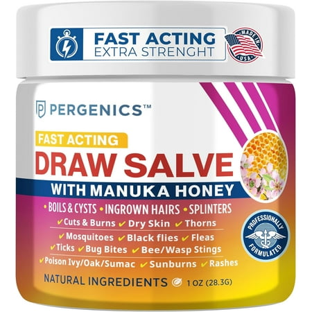 Pergenics Manuka Honey Draw Salve Ointment, Skin Repair, 1 oz