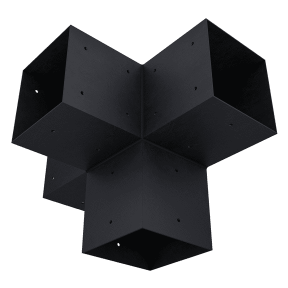 Pergola Beam Bracket (6x6 Steel) with 4 Channels for the Post and 3 Beams of a DIY Wood Pergola (1-Pack)